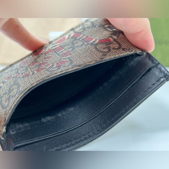 Authentic Gucci Beige GG Supreme Kingsnake Card Holder - Picture 3 of 10